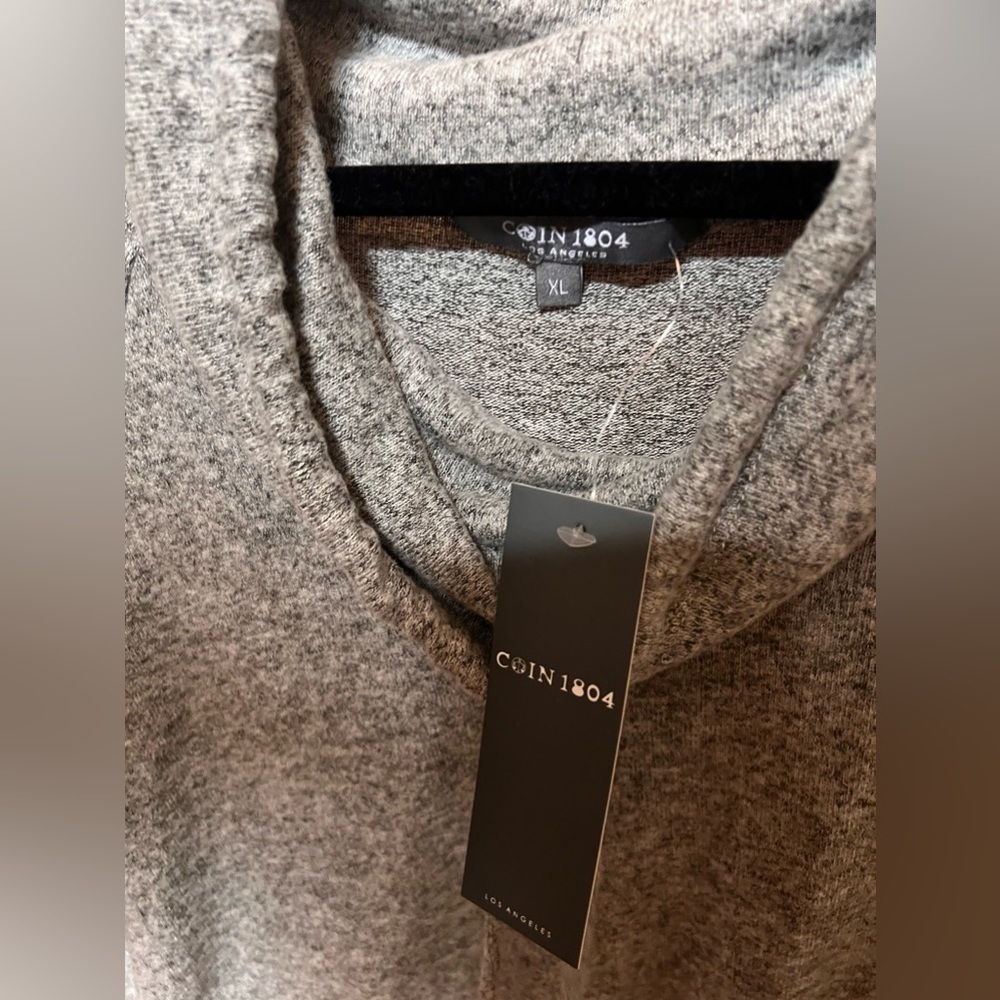 Coin1804 cowlneck gray soft pullover oversized loungewear top NWT - Picture 2 of 5